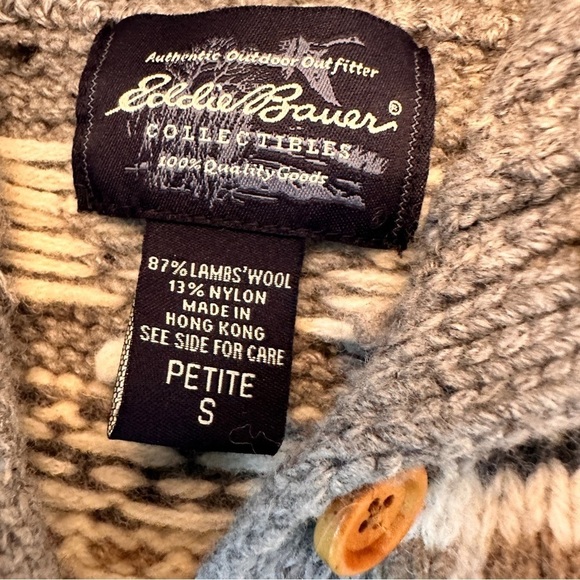 Eddie Bauer women’s fisherman wool sweater cardigan button front size small - Picture 3 of 11